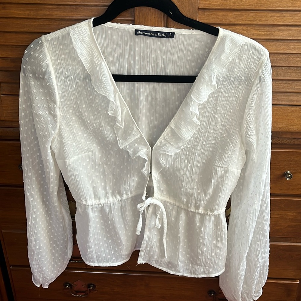 Abercrombie white casual (dress up or down blouse)